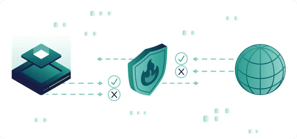 Netcup vServer 免费集成网络层防火墙（G12+）的新功能示意图，展示服务器安全升级亮点。