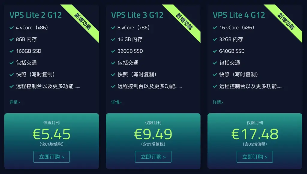 Netcup 新上线 VPS 套餐配置与价格概览2